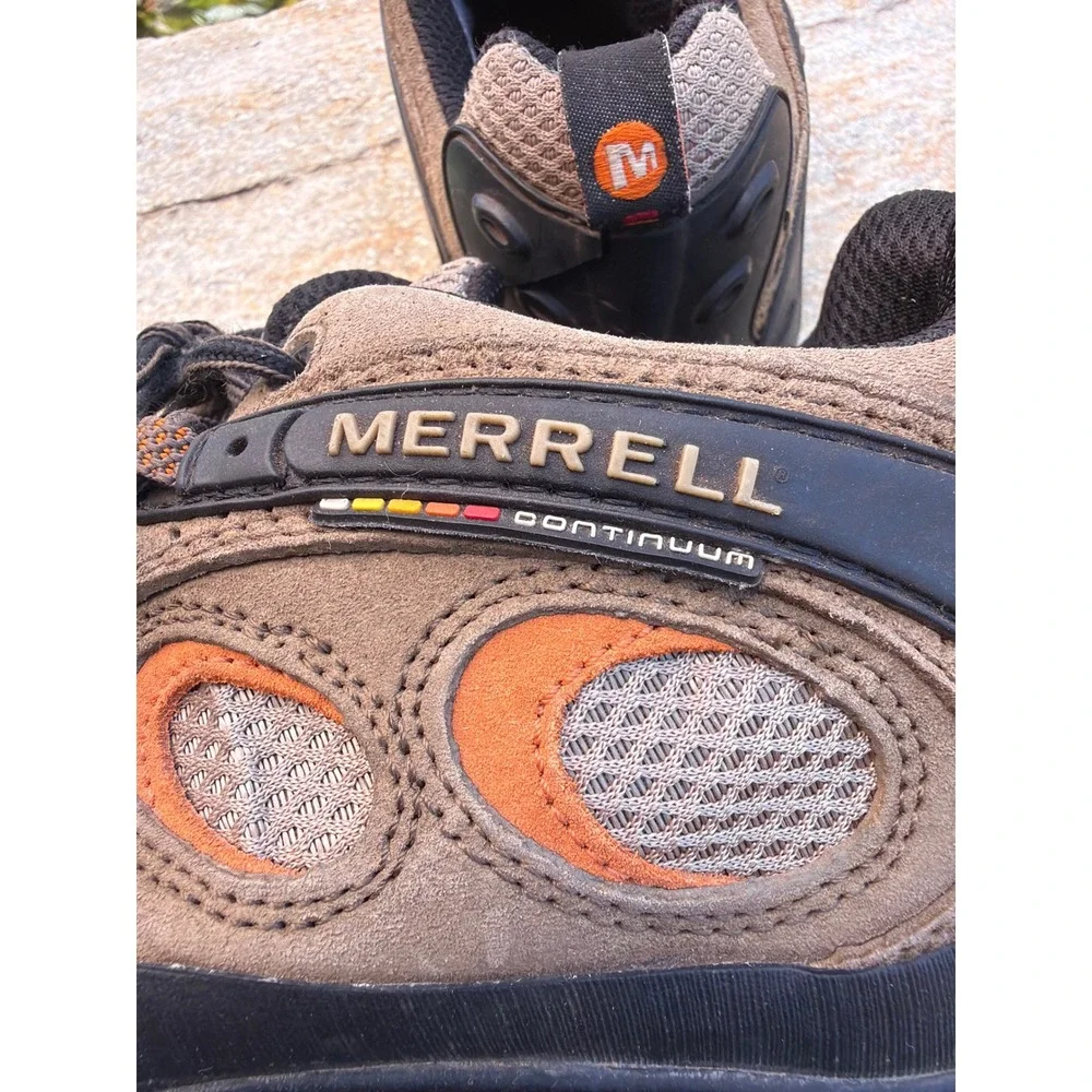 Merrell Chameleon Wrap Pro Mens 9 Hiking Shoes Brown Orange Vibram Continuum